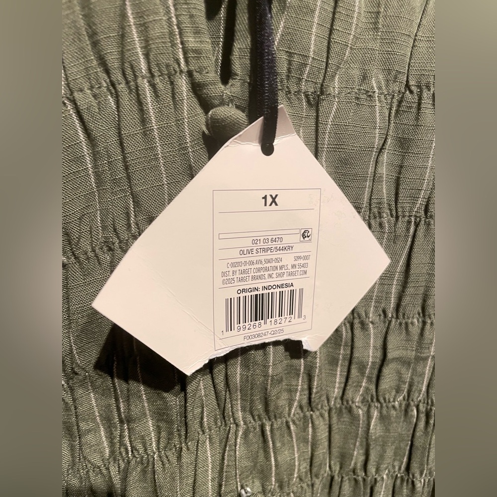 Ava & Viv Women’s Bishop Long Sleeve Button up Smocked Mini Dress Size 1X NWT - Picture 3 of 5